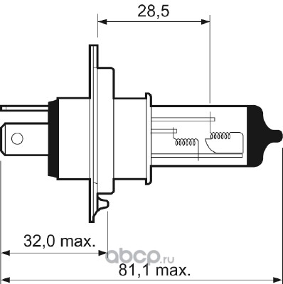 H4S	Лампа Н4, Standard 12V 60/55W